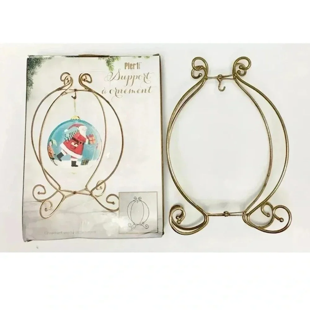 NEW Pier 1 Gold Support Ornament Metal Holiday Christmas Decor